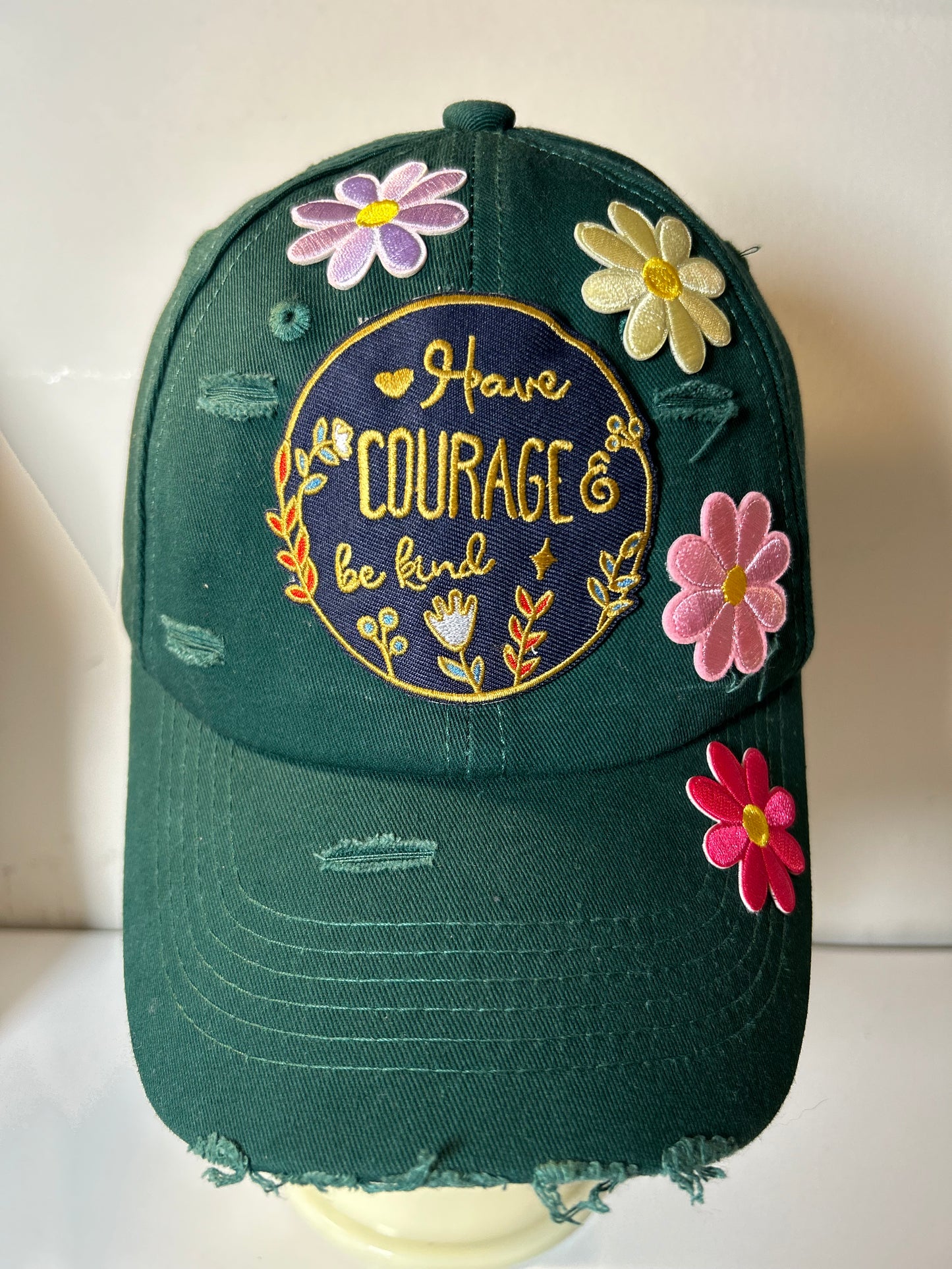 Distressed Green have courage hat